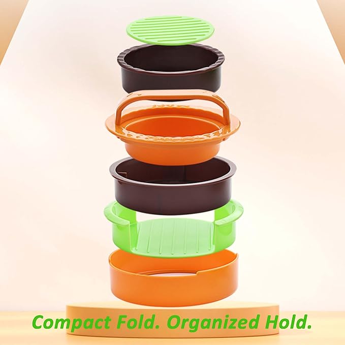 2 Pack 3-in-1 Non-Stick Hamburger Patty Maker, Burger Press for Stuffed Burgers, Beef & Veggie Patties, Kitchen Tool for Barbecue & Grilling