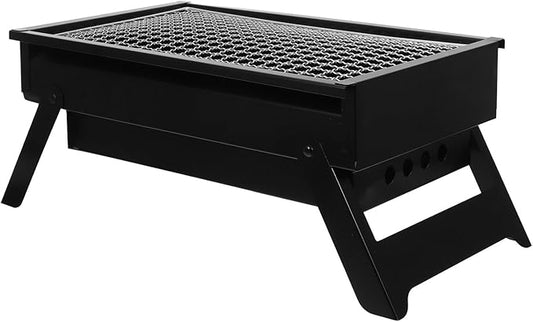 jojofuny Portable Charcoal Bbq Grill Foldable Mini Barbecue Grill for Camping and Outdoor Use with Thickened Medium-sized Pull-out Charcoal Box, Suitable for 1-3 People