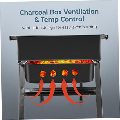 Slot Grill Collapsible Portable Charcoal Grill with Exclusive Drawer ideal for Easy Ash Charcoal Add Foldable BBQ Grills ideal for Camping Backyard Picnic