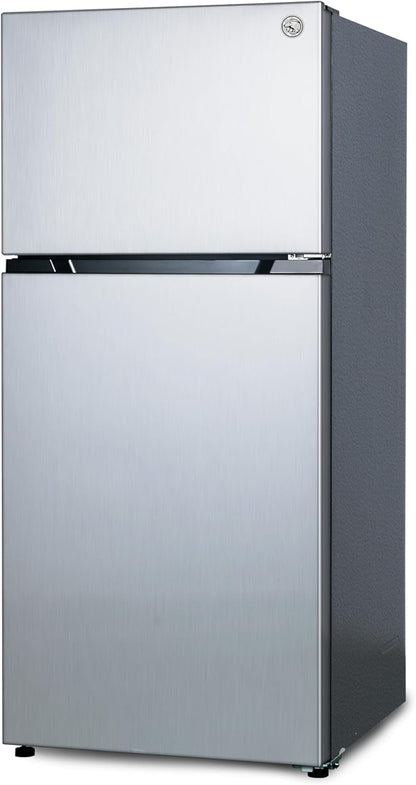 Commercial Cool 20 Cu. Ft. Top Mount Refrigerator with Freezer, 2-Door Refrigerator with Top Freezer and Adjustable Temperature Control, Ice Maker Ready, Energy Star Certified, Stainless Look | 2-Door Refrigerator with Top Freezer, Adjustable Temperatu...