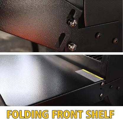 Folding Front Shelf for Traeger Pro 22 Pro 575 Traeger Century 22 and Ironwood 650 Series Grill Accessories for Traeger Pellet Grills BAC362 Folding Shelf,Black