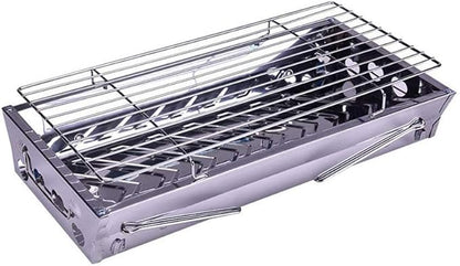Stainless Steel BBQ Grill Charcoal Stove Portable Folding Barbecue Rack Outdoor Cooking Tool