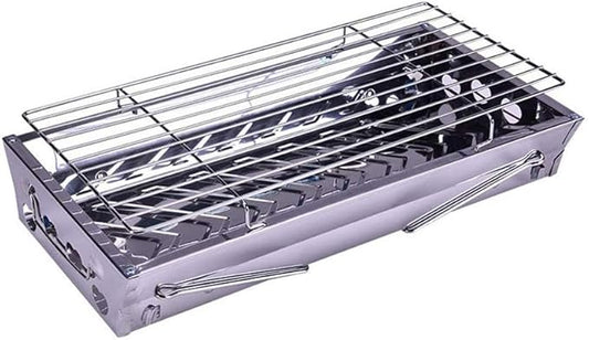 Stainless Steel BBQ Grill Charcoal Stove Portable Folding Barbecue Rack Outdoor Cooking Tool
