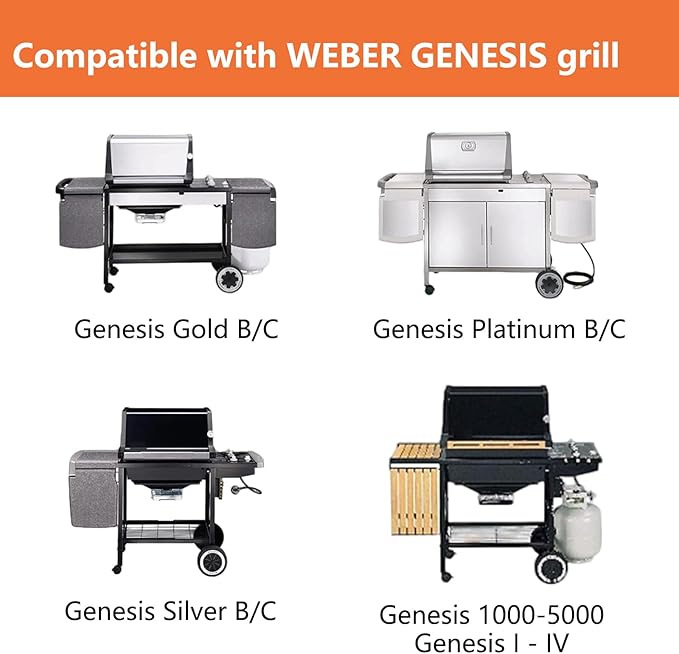 Hongso 17.5" Crill Grates for Weber Spirit e310, Weber Spirit 300 and Spirit II 300, Spirit E & S 310 315 320 330, Spirit 700, Genesis Gold & Silver B/C 1000-5000 Gas Grill, Cast Iron, Parts 7638 7639
