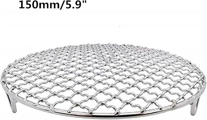 Round Cooking Rack 6 inch,R304 Stainless Steel Barbecue Grill with Feet for Outdoor Camping and Camping Barbecue Grill