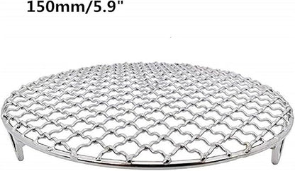 Round Cooking Rack 6 inch,R304 Stainless Steel Barbecue Grill with Feet for Outdoor Camping and Camping Barbecue Grill