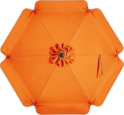 MASTERCANOPY Valance Patio Umbrella 7.5 ft Replacement Canopy for 6 Ribs-Orange Canopy Only