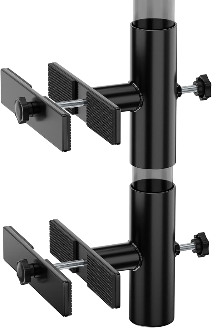 Patio Umbrella Stand for Deck Railing, Adjustable Patio Umbrella Holder Outdoor Umbrella Base, Fixed Clip Umbrella Stand Outdoor Base Parasol Holder for Deck, Outdoor Courtyard, Balcony
