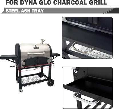 Ash Pan Grill Replacement Parts for Dyna Glo Charcoal Grill Parts DGN576SNC-D DGN576DNC-D DGN576DNC-DC Ash Tray Catcher Master Forge Grill Replacement Parts MFJ576DNC Charcoal Tray Catcher