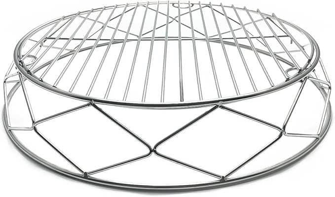 Stainless Steel Round Fire Pit Cooking Grates Accessory Kit for 19.5" Solo Stove Bonfire and Other Firepit, Grill Fire Pit Stand for Outdoor Camping BBQ Picnic Fireplace Tools