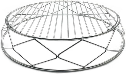 Stainless Steel Round Fire Pit Cooking Grates Accessory Kit for 19.5" Solo Stove Bonfire and Other Firepit, Grill Fire Pit Stand for Outdoor Camping BBQ Picnic Fireplace Tools