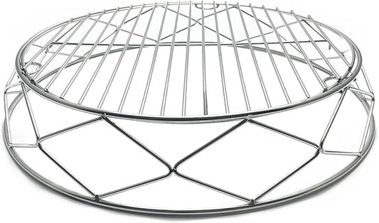 Stainless Steel Round Fire Pit Cooking Grates Accessory Kit for 19.5" Solo Stove Bonfire and Other Firepit, Grill Fire Pit Stand for Outdoor Camping BBQ Picnic Fireplace Tools