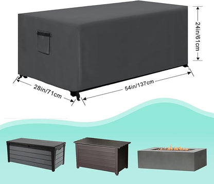 ABCCANOPY Patio Deck Box Cover Waterproof And Dustproof Winter Protection Outdoor Storage Box Cover Universal Furniture Cover 54x28x24 Grey