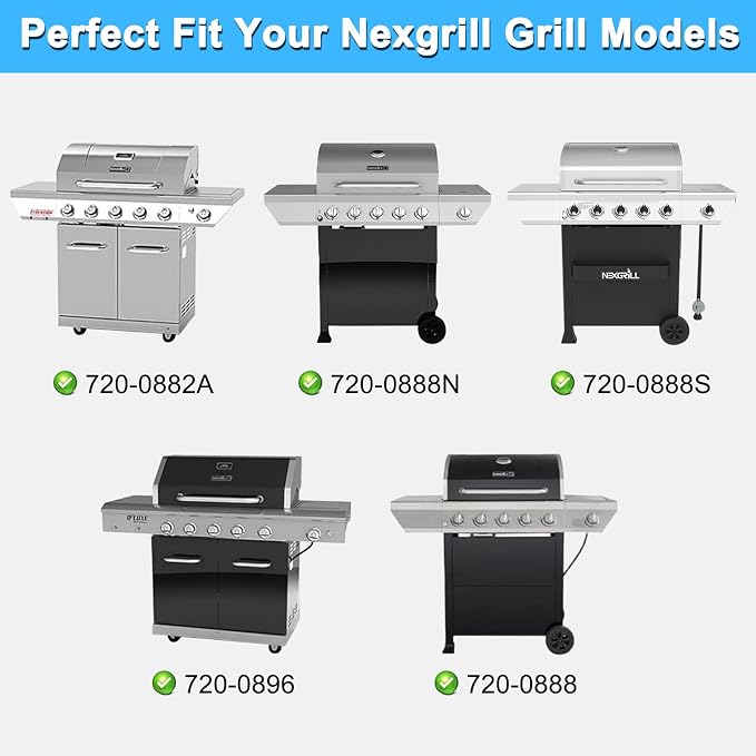 Replacement Parts for Nexgrill 720-0882A 720-0888N 720-0888S 720-0896 720-0888, Grease Tray Drip Pan & Heat Plates for Nexgrill 5 Burner 720-0882A Gas Grill