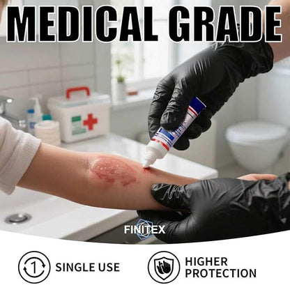 FINITEX - Black Nitrile Disposable Gloves, Exam Gloves, Powder-free, Latex-free, 3mil, Case of 10 Boxes
