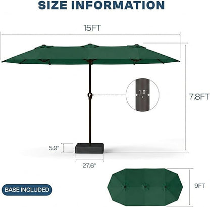 15FT Large Patio Umbrella with Base Included