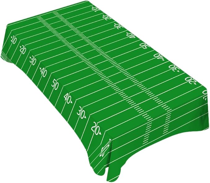 TKS MITLAN American Football Field Tablecloth 60x84 Inch Rectangular Green Lawn Sport Football Field Oblong Table Cloth Kitchen Table Decorations for Home Dinner Party
