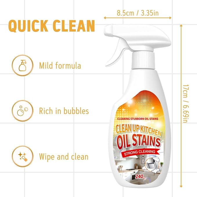 New Heavy Duty Kitchen Cleaner, Clean Up Kitchen Oil Stains Spray, Multipurpose Oil Stain Cleaner, Cleaning Spray for Home Kitchen