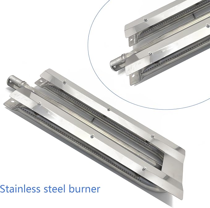21-7/8" Stainless Steel U Shaped and 24" Straight Burner BBQ Replacement Parts for Viking Burners VGBQ 30 in T, VGBQ 41 in T, VGBQ 53 in T Series Gas Grill