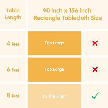 BRILLMAX 4 Pack Beige Tablecloths 90x156 Inch for 8ft Rectangle Tables | 150 GSM Polyester Fabric, Floor Length Drop, Water, Stain & Wrinkle Resistant Cloth Cover for Wedding Reception Banquet Party