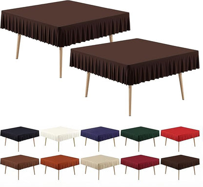 PARTISKY Chocolate Spandex Square Tablecloths 54x54 Inch, Wrinkle Free Fitted Card Table Cloth Stretch Square Table Cover for Kitchen Dinner, Holiday Party, Wedding Banquet, Display Trade Show