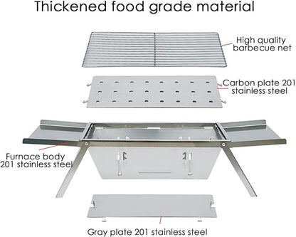 Portable Camping Charcoal Grill | Camping Grill Foldable BBQ Stove,Thickened Barbecue Thickened Barbecue For Home Use, Hiking
