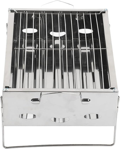 Portable Charcoal Grill, Foldable Stainless Steel Grill for Outdoor Picnic Cooking