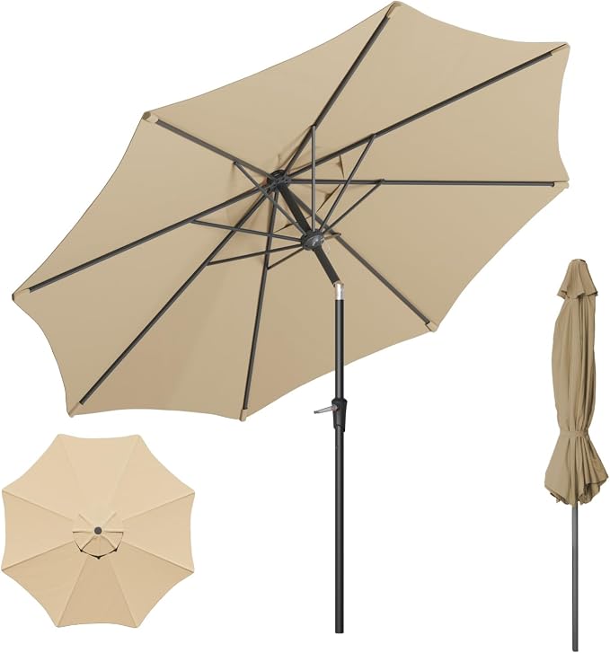 Outdoor Patio Umbrella, 8 Ribs Market Table Umbrella