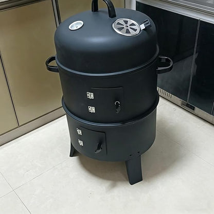 Charcoal Roast Duck Oven with Observation Window Steel Barbecue Grill with Various Accessories 360° Even Heating Triangular Stability for Roasting Duck, Turkey, Lamb, Pork, and Poultry
