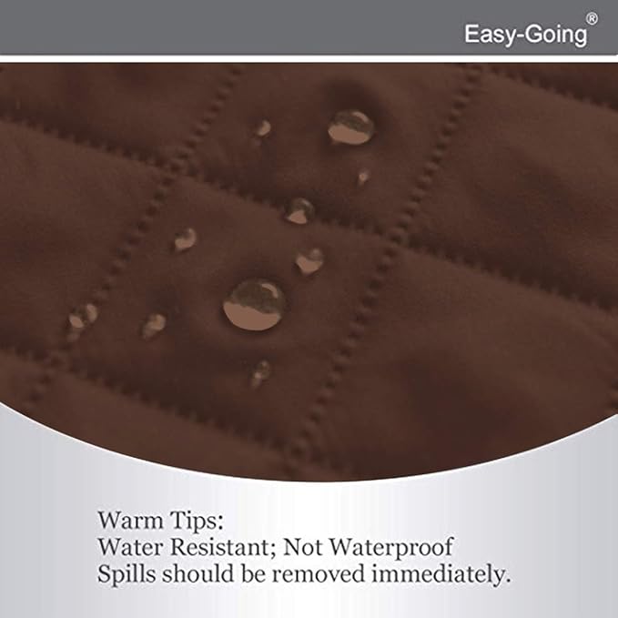 Easy-Going Reversible Couch Cover for 3 Cushion Couch Sofa Cover for Dogs Water Resistant Furniture Protector Cover with Foam Sticks Elastic Straps for Pet Cat (Sofa, Coffee/Ivory) | Machine Washable Slipcover For Dogs, Water Resistant Furniture Mat Fo...