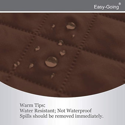 Easy-Going Reversible Couch Cover for 3 Cushion Couch Sofa Cover for Dogs Water Resistant Furniture Protector Cover with Foam Sticks Elastic Straps for Pet Cat (Sofa, Coffee/Ivory) | Machine Washable Slipcover For Dogs, Water Resistant Furniture Mat Fo...
