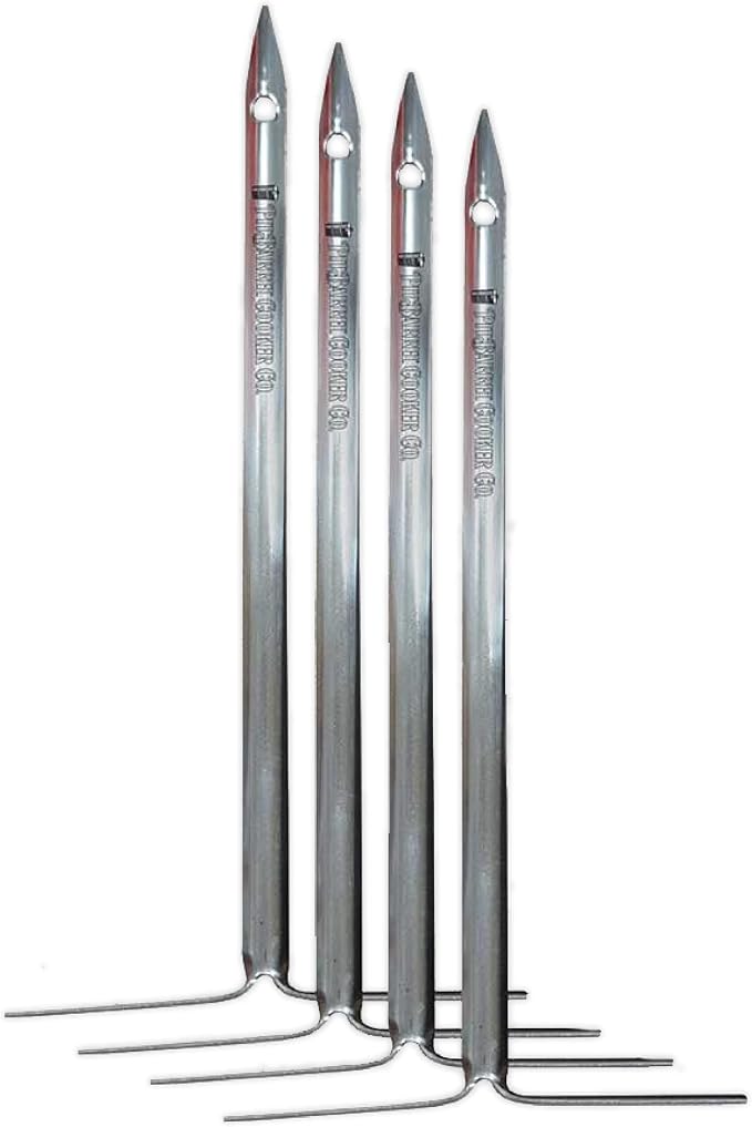 Pit Barrel Cooker 10" Vertical Skewers (4X) | 4 Stainless Steel Vertical Skewers, Barrel Smoker Hanger Kabab for Meat and Veggies, Reusable Grill Accessories
