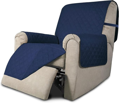 Easy-Going Reversible Couch Cover, Recliner 22 in, Navy/Navy | Machine Washable Slipcover For Dogs, Water Resistant Furniture Mat For Living Room, Non-Slip Sofa Cover, Pet Friendly