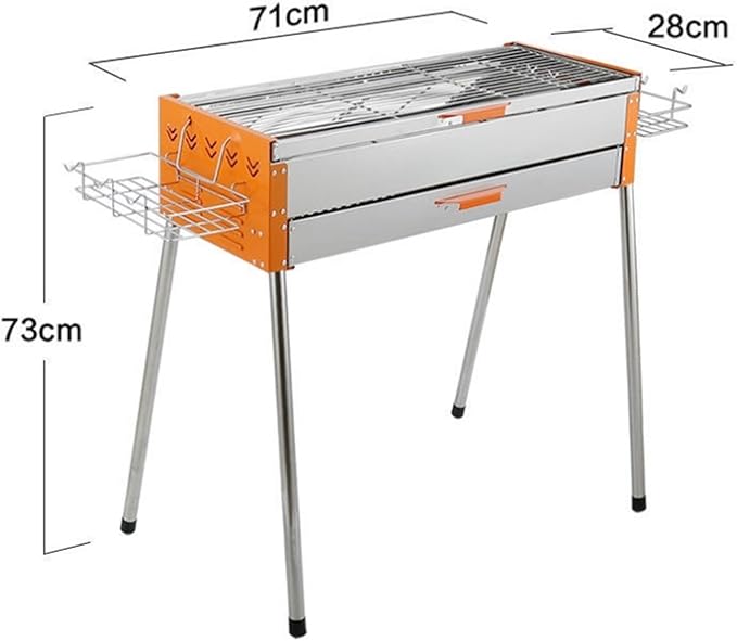 Foldable and Portable Barbecue Grill Stainless Steel Home Charcoal For Garden Backyard Camping Heat Resistant