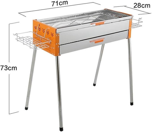 Foldable and Portable Barbecue Grill Stainless Steel Home Charcoal For Garden Backyard Camping Heat Resistant