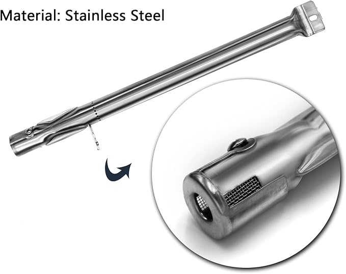 Hongso 15 3/8" Tube Burner Kit for Kenmore Sears 119.16311800 119.16658010 | Grill Parts for 119.16433010 119.16658011, Outdoor Gourmet BQ06W1B, Members Mark Part, Lowes Grills, Stainless Steel, 4-Pack