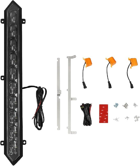 Grille Grill Light Compatible with 2022 2023 Toyota Tundra PRO w/Wiring Center Front LED Grillelamp Assembly Automotive Replcement Kit Grille Lights- DC9-32V, 22W, IP68, 6000K