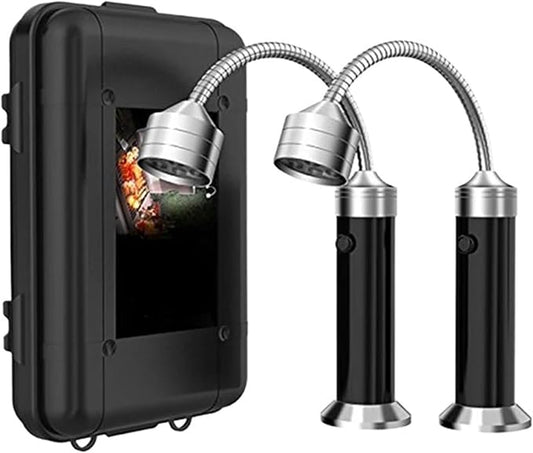 Double Head Grill Lights, Heat Resistant LED Lamp, Multifunctional Rotatable Light, for BBQ Night Fishing