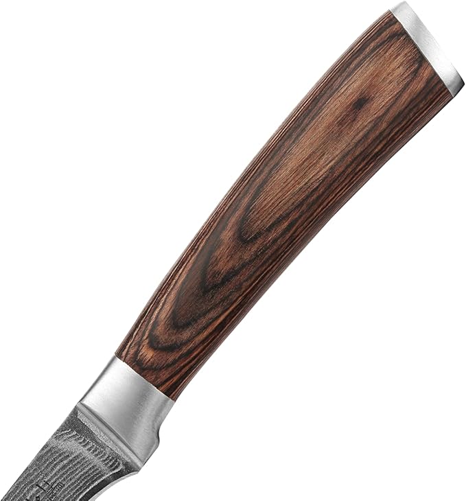 Wakoli EDIB Damascus Peeling Knife – 2.7-Inch Small Kitchen Knife for Fruits & Vegetables, Professional Kitchen Peeling Tool made of 67-Layer Damascus Steel Blade & Pakkawood Handle in Gift Box