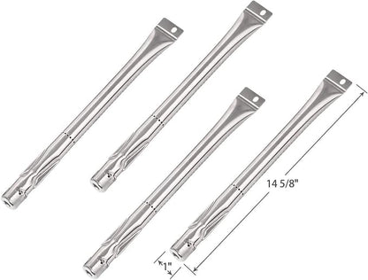 Replacement Parts for Grill Master 720-0697 BBQ Grill, Burners and Heat Plates Replacement for Grillmaster 720-0697, 4-Pack Replacement Porcelain Steel Heat Plates Heat Deflectors and Burner Tubes
