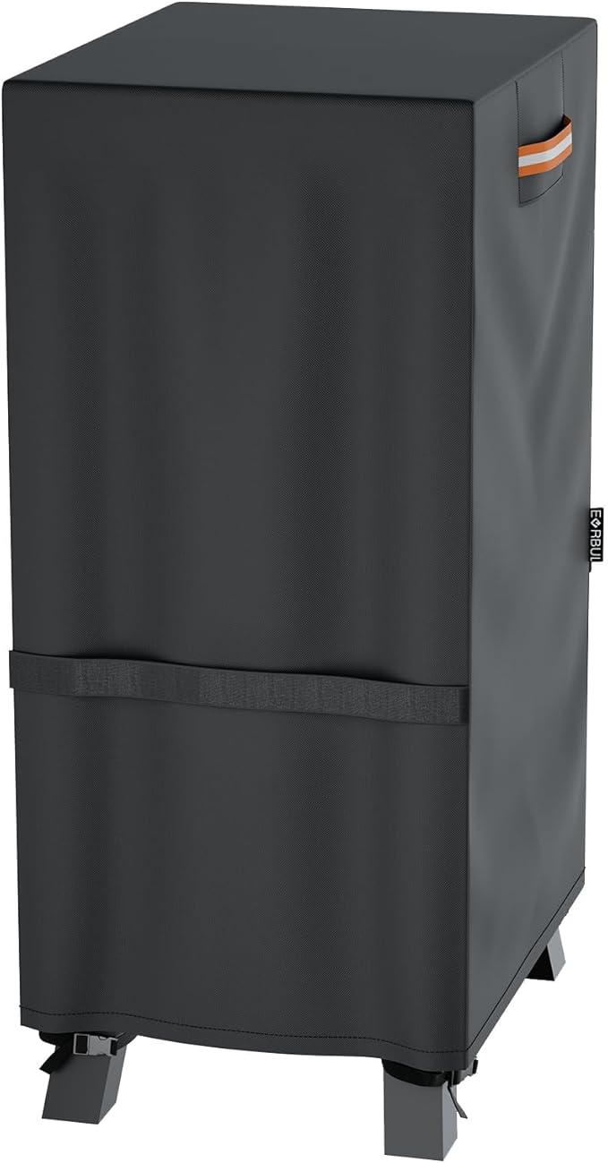 EVRBUL 40-inch Vertical Smoker Cover, 420D Heavy Duty Waterproof Outdoor Digital Electric BBQ Smoker Grill Cover Fit for Masterbuilt 40 in Cover, 24.5" W x 17" D x 39" H (Black)