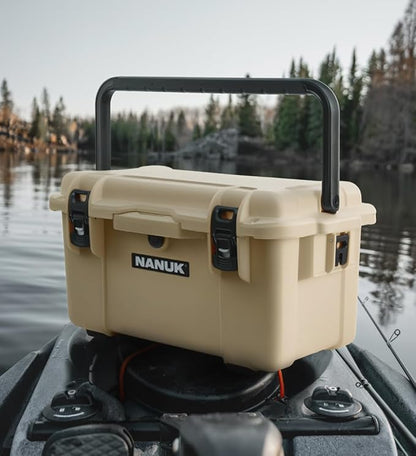 NANUK Trail 35 – 38.8 L (10.2-Gallon) Waterproof Gear Case – Modular Cargo Case for Camping, Fishing, Hunting & Outdoor Storage – Dustproof and Impact Resistant (22.0” x 15.9” x 11.6”) – Desert Tan
