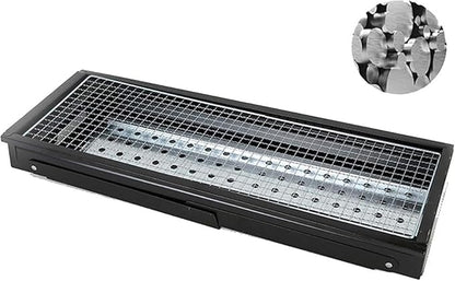 Portable Charcoal Grill Black Metal Foldable BBQ Grills Outdoor Cooking Charcoal Barbeque for Picnic Camping Patio Backyard Cooking 23.62 times 8.66 times 12.99 inch BBQ Gri