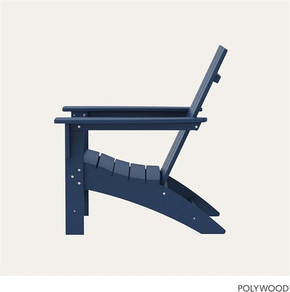 POLYWOOD Modern Adirondack Chair – All-Weather Outdoor Lawn Adirondack Chairs – HDPE, Fade-Resistant & Durable Outdoor Furniture – For Patio, Deck & Fire Pit Chairs – Navy