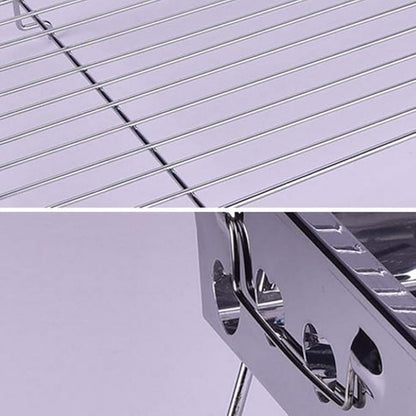 Stainless Steel BBQ Grill Charcoal Stove Portable Folding Barbecue Rack Outdoor Cooking Tool