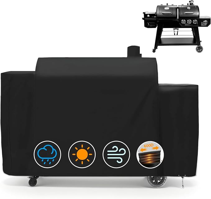 Grill Cover for Pit Boss Pro Series 1100 Combo Grill, 600D Waterproof | Fits PB1100PSC1 PB1100PSC2 Pro Series 1100 Triple-Function Pellet Gas Grill, PB1230 PB1230SP Sportsman 1230 Combo Grill