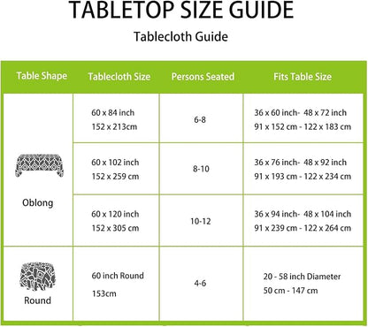 LUSHVIDA Moroccan Outdoor Tablecloth with Umbrella Hole and Zipper, 60 x 84 Inch Black, Rectangle Waterproof Wrinkle Free Table Cloth Decorative Fabric Washable Table Cover for Patio, Party, Picnic