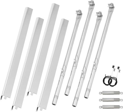 Grill Burner and Heat Plate for Charbroil Performance 4-Burner 463352521 | Grill Parts for Charbroil Grill Replacement Parts 463352521 463354021 463365021 463365522 463366022, Stainless Steel