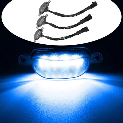 Blue LED Grille Light Kit, Compatible with Ford F-150 Raptor Style Grille 2004-2019 (Aftermarket), LED Bumper Hood Lights, 3PCS (Smoked Cover/Blue LED Lights)