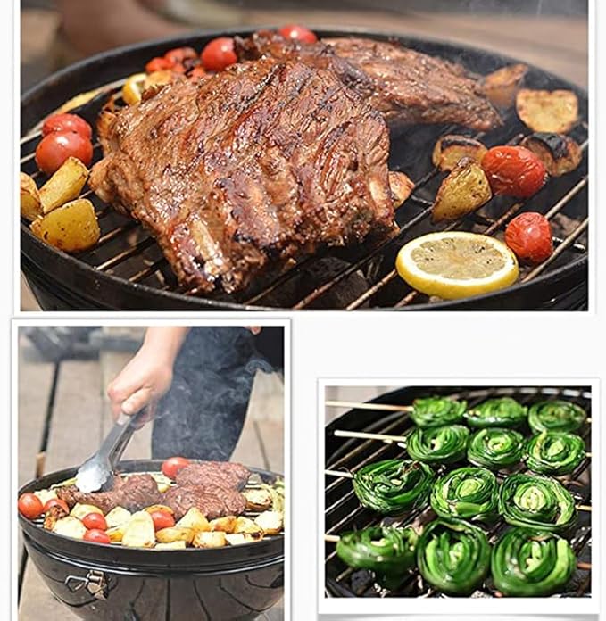 Portable Charcoal Grill for Camping BBQ Grills Outdoor Barbecue Grill Round Insulation Braised Oven Patio Grilling Rack with Flame Control Small Folding Tabletop Grill,A-1